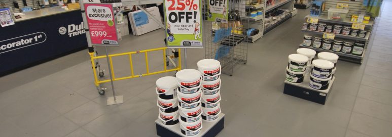 Ecotile shop flooring used by Delux Decorator Centre