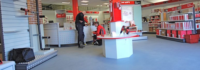 Bright and attractive shop flooring by Ecotile