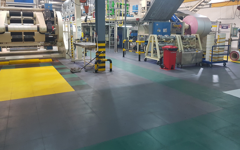 Industrial sales floor tiles