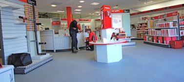 Bright and attractive shop flooring by Ecotile