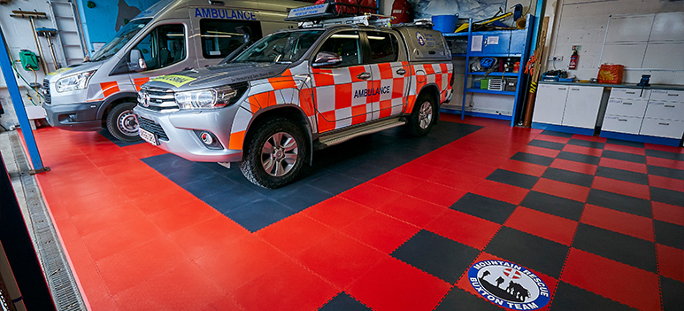How Buxton Mountain Rescue's floor went from cold, cracked concrete to mission-ready HQ