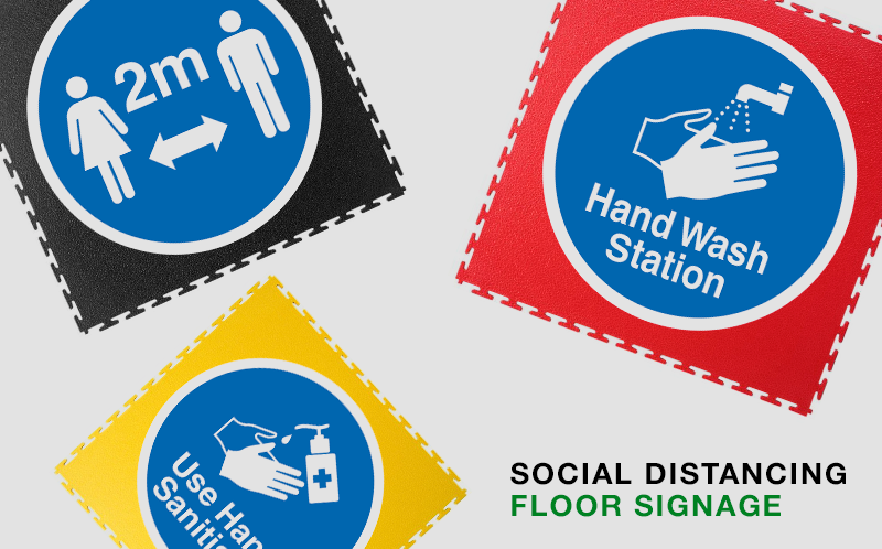 Social Distancing Floor Signs - COVID-19 Floor Signage