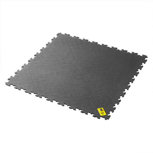 5mm thick ESD floor tile from above, with grounding stud for safe installation