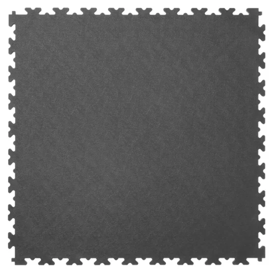 Image of a graphite Ecotile RX500/7 interlocking floor tile, manufactured using 100% recycled materials