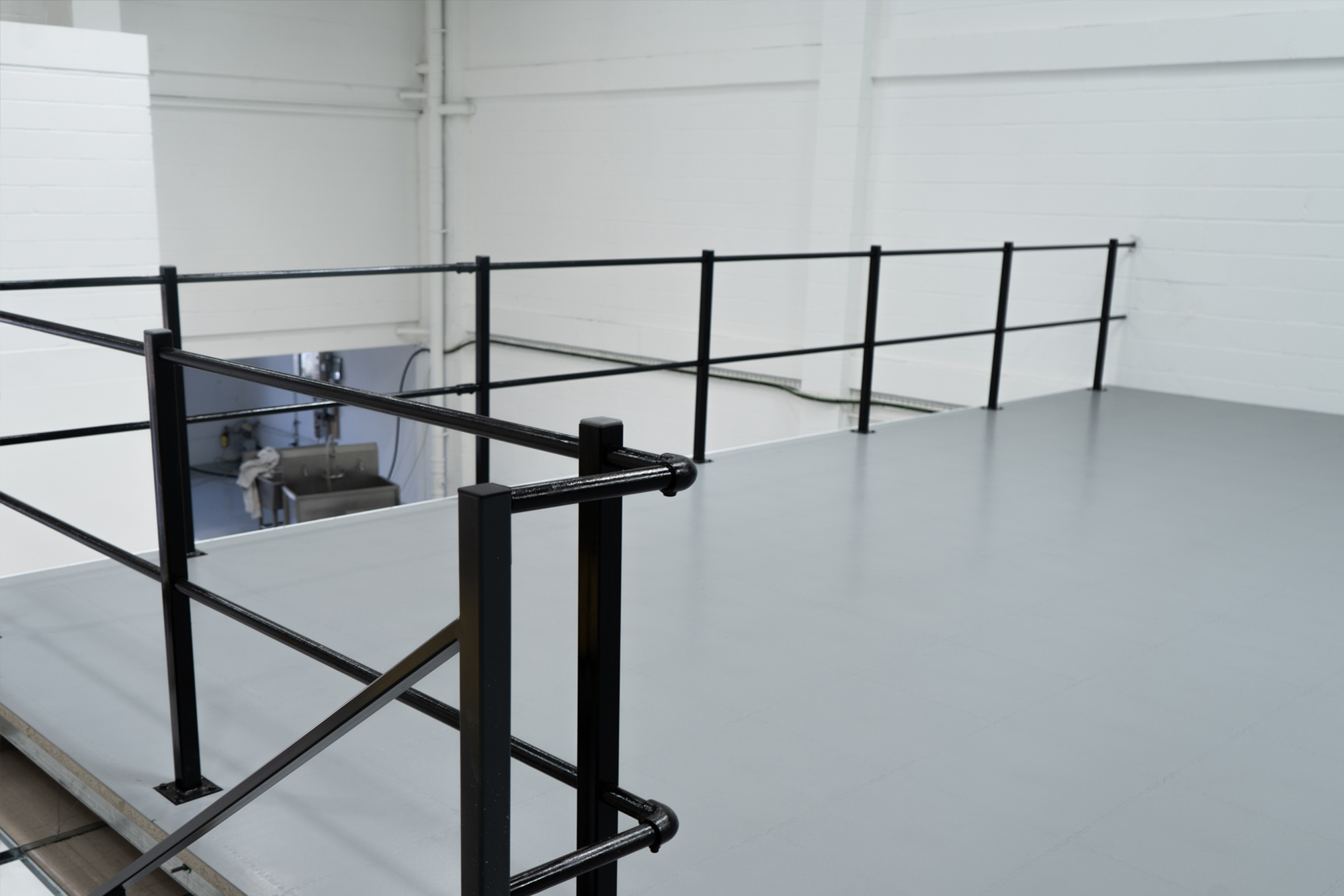 Mezzanine Safety Barriers With Ecotile Floor
