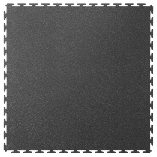 Image of a graphite Ecotile RE500/7 interlocking floor tile, manufactured using 100% recycled materials