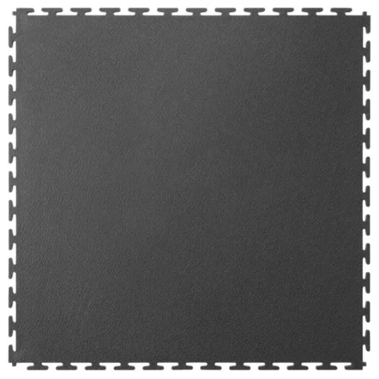 Image of a graphite Ecotile RE500/7 interlocking floor tile, manufactured using 100% recycled materials
