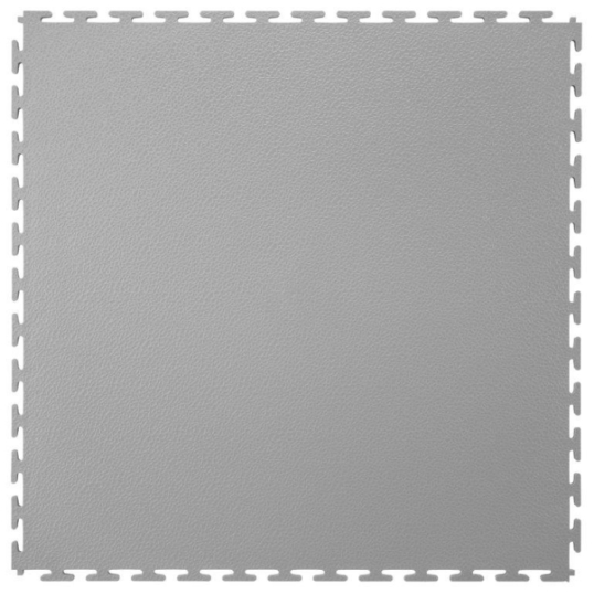 Image of a light grey Ecotile RE500/7 interlocking floor tile, manufactured using 100% recycled materials