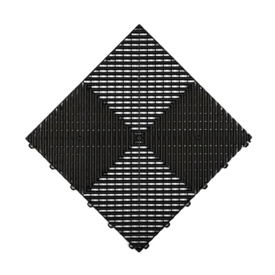 Dalle de sol de garage ventilée Swisstrax Ribtrax Pro, couleur Jet Black