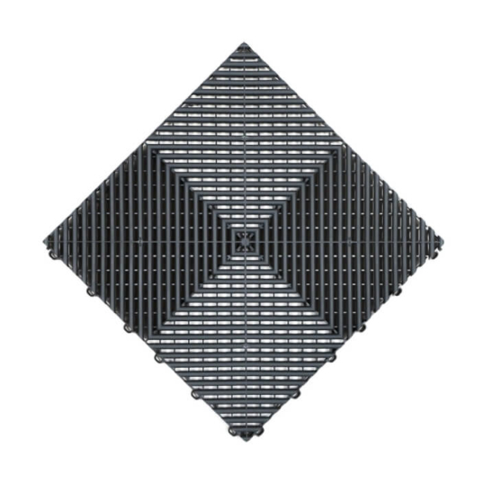 Dalle de sol de garage Swisstrax Ribtrax Pro à aération, couleur gris ardoise