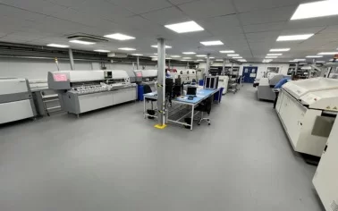A static controlled SMT workplace, using Ecotile modular ESD anti-fatigue floor tiles to create a safe and comfortable environment