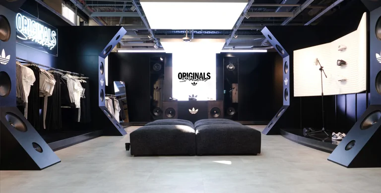 Ecotile Infinity commercial flooring used in collabration with Adidas and Dent Studios