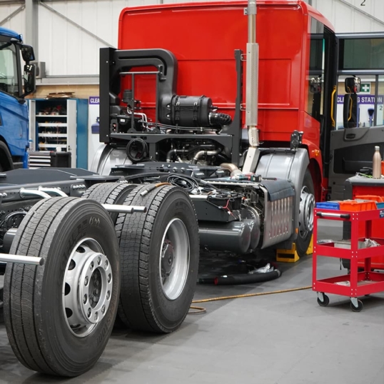 HGV vehicle truck with workshop tiles