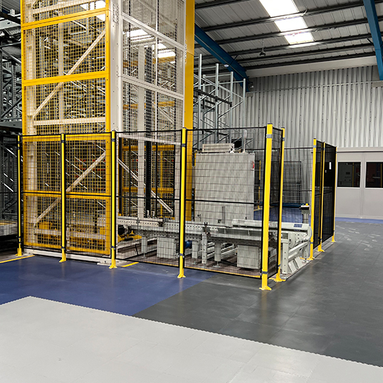 Image showing a smart warehouse fixed gaurding around automated picking system