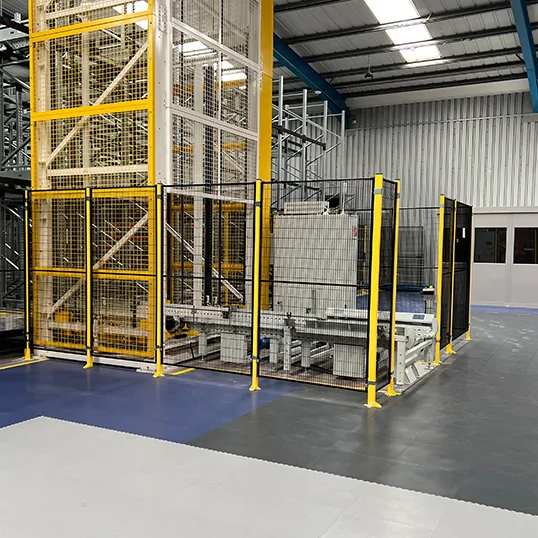 Image showing a smart warehouse fixed gaurding around automated picking system